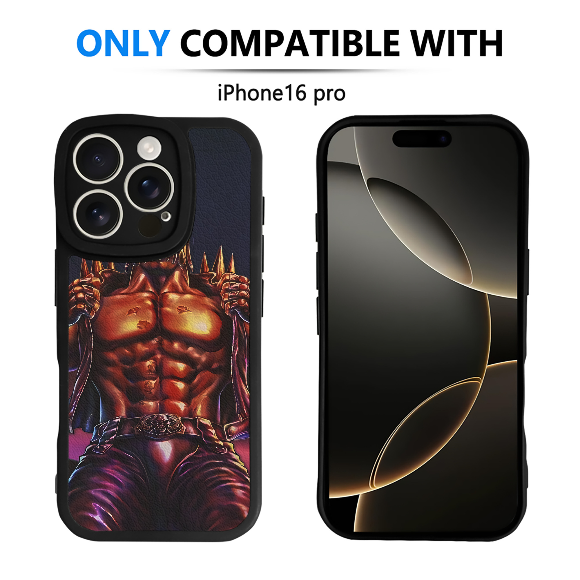（画像用） 北斗の拳 Fist of the North Star 【iPhone 16シリーズ対応】シリコンスマホケース（レザー調） 材質：シリコン